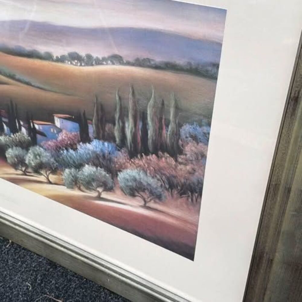 Tucson Villa art print by Carol Jessen with metallic frame 35 x 47 in.